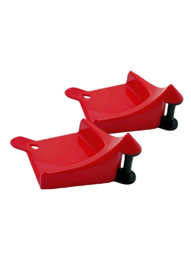 نظام توجيه خرطوم السيارة يمنع خراطيم الغسالات عالية الضغط من الانحشار تحت الإطارات، مثالي لغسيل السيارات والصيانة (أحمر، قطعتان). - Image 1